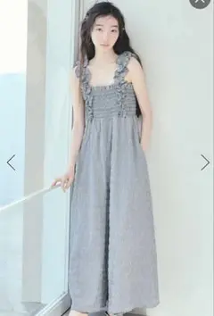 新品 ヘザー フリルショルダーオールインワン M 辻ちゃん着用 Heather