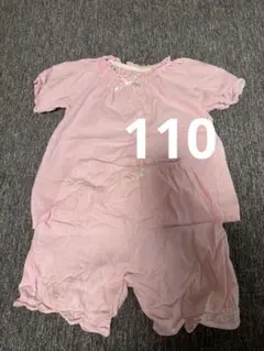 リボンピンク チェック柄 パジャマ 110cm さらさら素材　通気性良好
