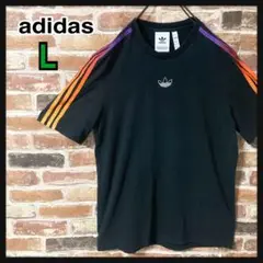 《人気》adidas アディダス 刺繍ロゴ付き　ブラック　L