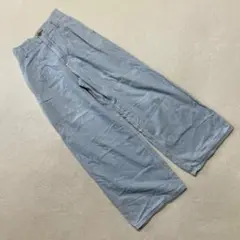 GU ワイドパンツ コットン100％ ライトブルー ハイウエスト Mサイズ
