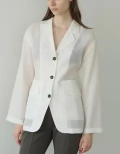 クラネ MESH TAILORED JACKET　ホワイト