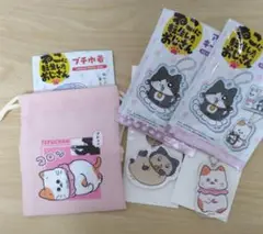 ねこに天性したおじさん　プチ巾着×1　アクリルキーホルダー×2