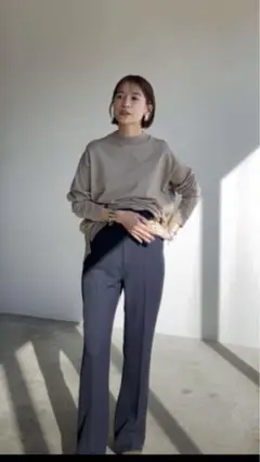 CLANE ベージュトップス ロンT 2 クラネ