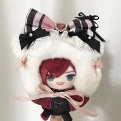 ［裏地付き］ 10cm ぬい服 被り物 にじぱぺっと ピンク