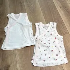 2枚組メッシュボタン式ノースリーブ