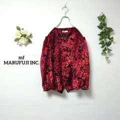mf MARUFUJI INC. 花柄 ノーカラージャケット フリー
