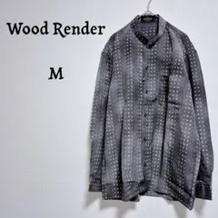 Wood Render【新品】ビジネス 長袖シャツ 紳士服 バンドカラー M