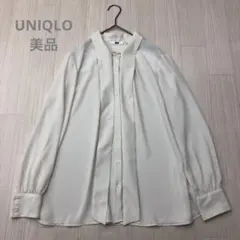 美品 UNIQLO ユニクロ　ジョーゼット　リボン　ボウタイ ブラウス M