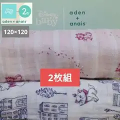 エイデンアンドアネイ モスリンガーゼ スワドル おくるみ 120×120 2枚①