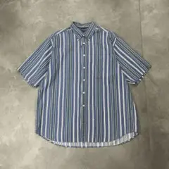 90s Nautica BDコットンストライプシャツ XL
