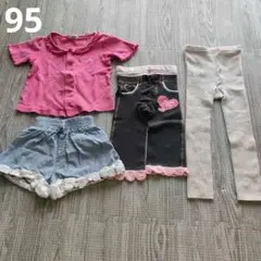 moujonjon ピンクTシャツと4点セット 95