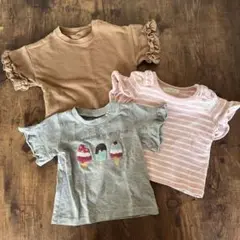 アイスクリーム 刺繍 Tシャツ3枚セット 80