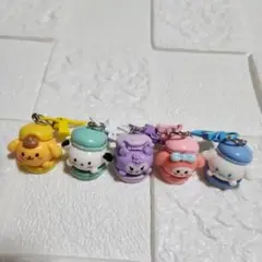 可愛い❤️マカロンカラー✨️アニメキーホルダー5個セット‼️