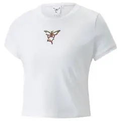プーマ　PUMA Tシャツ　ショート丈　白　蝶々