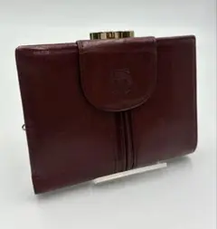AROMA アロマ　がま口　財布　二つ折り財布 ワインレッド