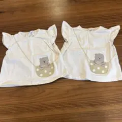 赤ちゃん本舗　クマフリル袖シャツ　90cm 2着セット
