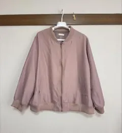 大きいサイズ ブルゾン くすみピンク系 5〜6L