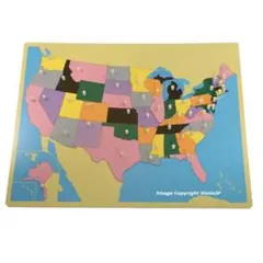 モンテッソーリ　知育玩具 アメリカ地図　パズル　Montessori