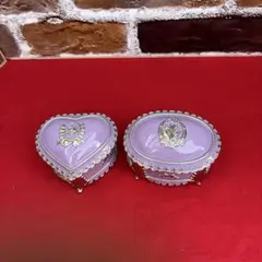 ラベンダー色オルゴール小物入れセット