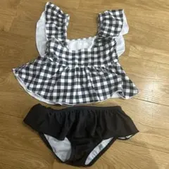 女の子用 セパレート水着 100cm チェック柄