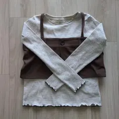 【訳あり】POM PONETTE　ストライプ長袖カットソー M(150)