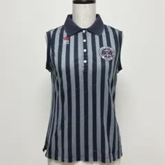 PEARLY GATES ノースリーブポロシャツ ストライプ レディース0