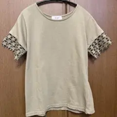BEAMS HEART 半袖Tシャツ カーキ レーススリーブ