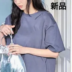【新品未使用タグ付き】春色×ゆるシルエットWEB限定刺繍ハーフスリーブＴシャツ