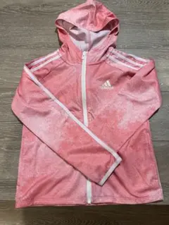 adidas ピンク ジップアップパーカー