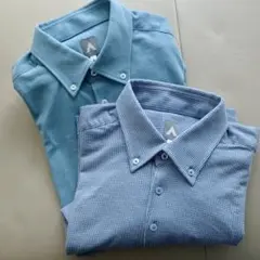 洋服の青山　ポロシャツ　メンズL　青系２枚セット　ビジネス　ポケット付