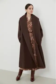 リエンダ ロングガウンコート ブラウン
