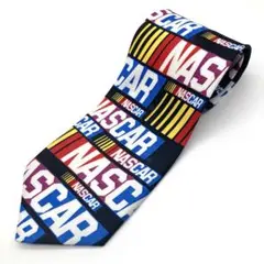 NASCAR Racing ナスカー レーシング ロゴ ネクタイ 古着 総柄 虹