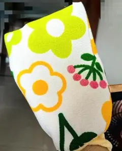 カラフル花柄フリースクッションカバー