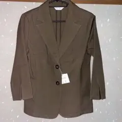 【新品タグ付】ブラウン七分袖ジャケット
