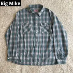 BIG MIKE オンブレ　シャドーチェック　シャツ　長袖