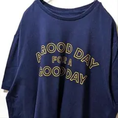 グッディーロウ グッドデイ ロゴ Tシャツ ネイビー 紺色 XL 古着