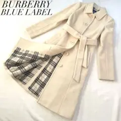 【美品】BURBERRY BLUE LABEL ロングコート カシミヤアンゴラ