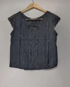 ★最終値下げ★LADIES KNIT ブラウス シャツ レース フリル（M）