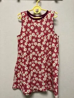 【秋冬春服】ハッシュアッシュ　花柄ノースリーブワンピース 140