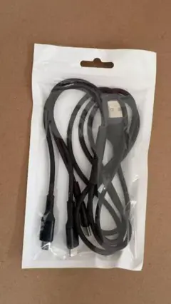 急速充電 タイプC Androi iPhone ケーブル3in1ブラック