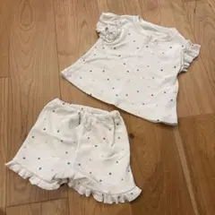 フリル付きカラフルドットベビーパジャマ90cm