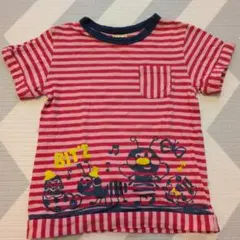 Bitz 赤と白のストライプ Tシャツ 120cm