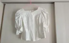 ホワイト パフスリーブ シャツ Mサイズ