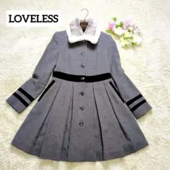 【美品】LOVELESS ラビットファー ウールドレスコート グレー