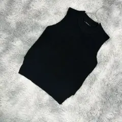 美品『ONE WAY』ノースリーブニット(M)体型カバー　リブ編み　ユニセックス