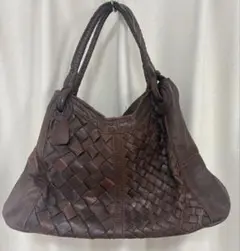 【goa(ゴア)】 二種編みBAGレザー 牛革 ブラウン ハンドバッグ