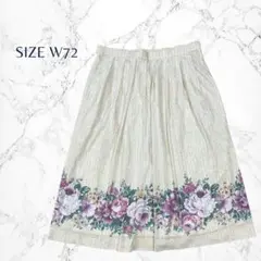 花プリント フレア 上品 きれいめ 華やか スカート W72 L相当　マダム