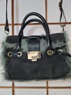 JIMMY CHOO ジミーチュウ ラム革 ネイビー ショルダー バッグ
