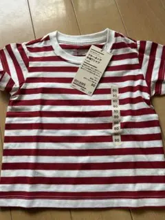 MUJI 赤白ストライプ Tシャツ サイズ80