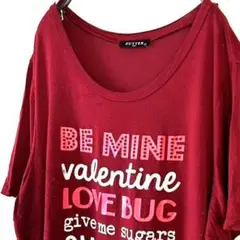 ZUTTER バレンタイン LOVE BUG Tシャツ L レッド 赤 古着